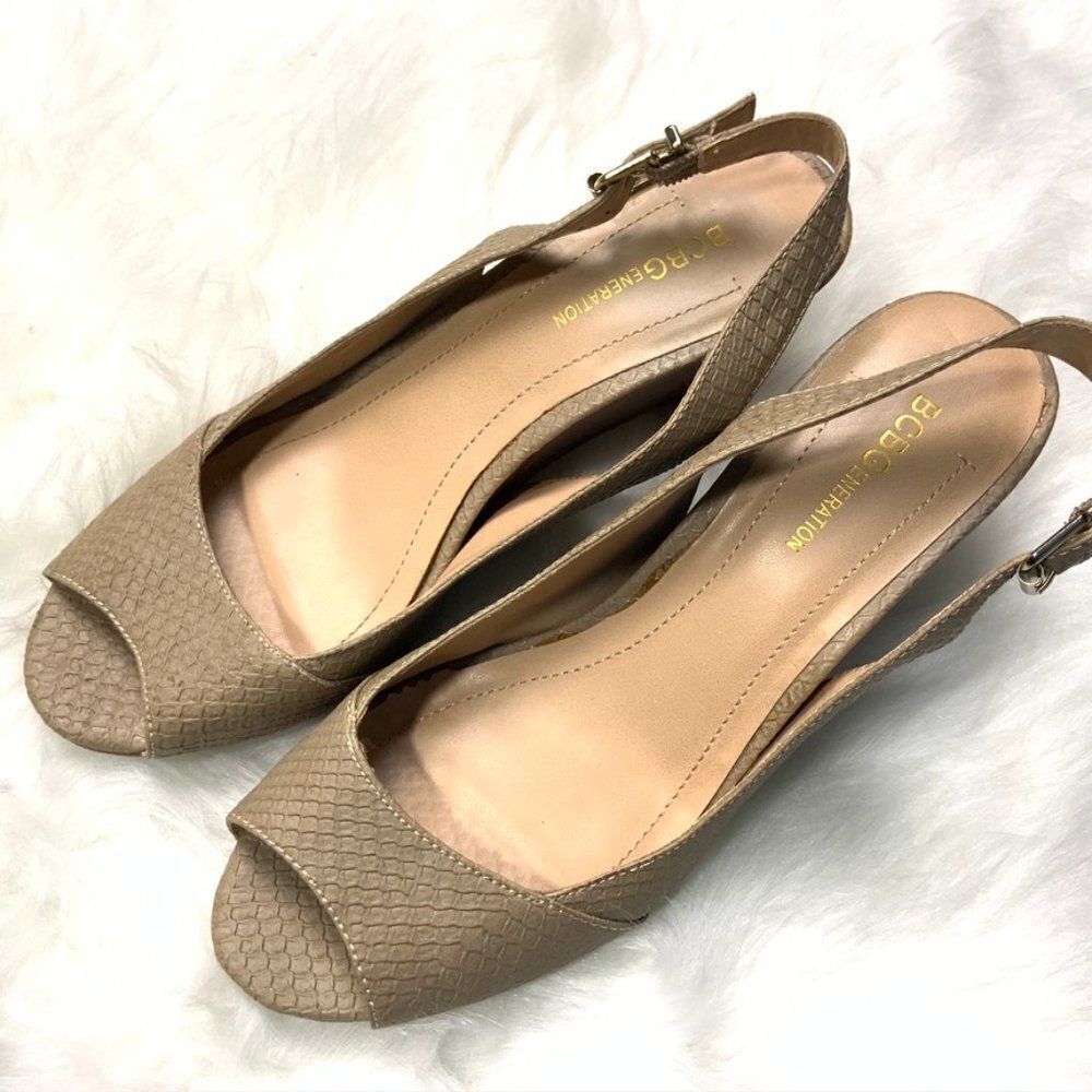 Bcbgeneration Open Toe Sling-Back Wedges, Size 8.5 - image 3